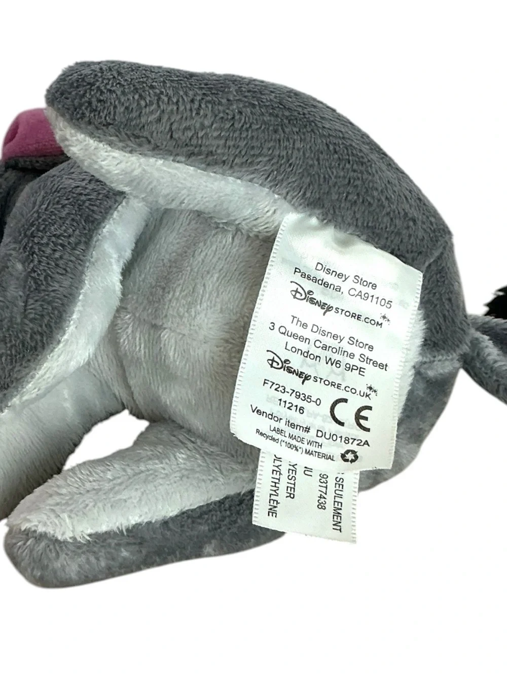 Disney Store Eeyeore Plush Mini Bean Bag Winnie The Pooh Mini Plushy 7”